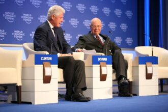 Bill Clinton and Klaus Schwab at Davos