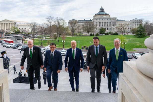 biden walks up stairs