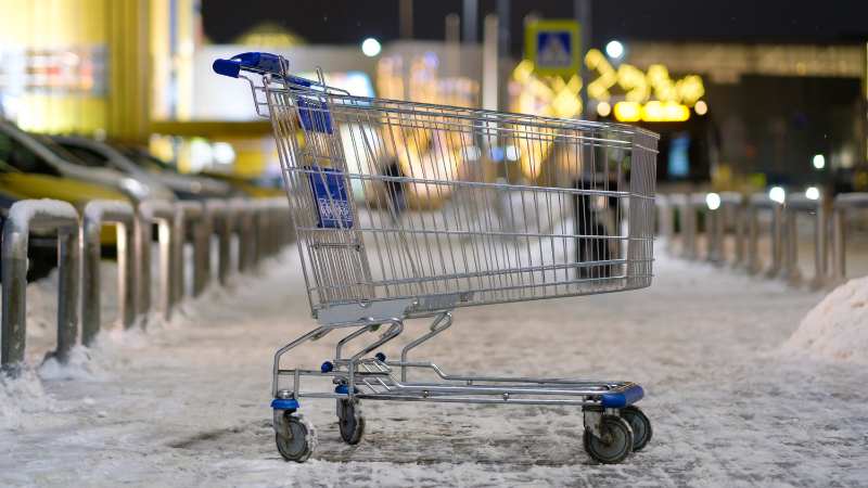 shopping cart at night