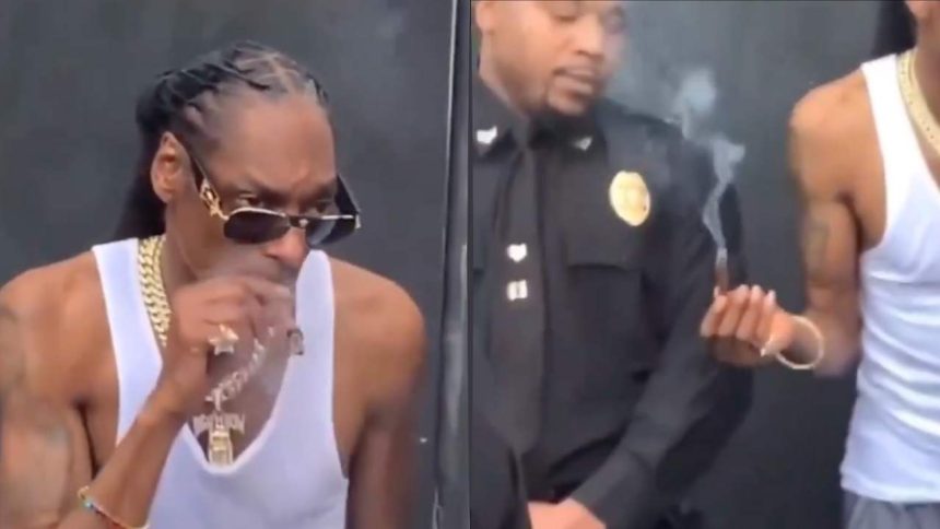 snoop dogg smoking with cop